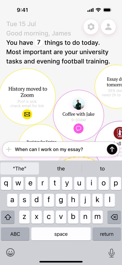Daisy calendar with todos