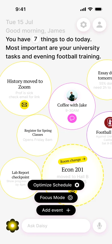 Daisy things to do screen